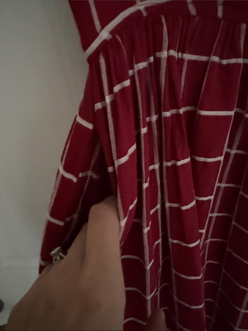 Mod Ref Red Grid Button-Front Collared Midi Dress - Picture 2 of 7